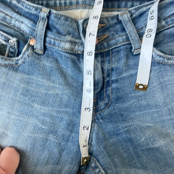 Y2K Vintage Miss Me Camo Flap Pocket Crystal Windsor Blue Jeans Size 26 🔲 - Picture 8 of 9